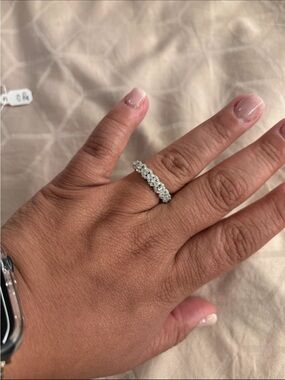 Sterling Silver Floral Band Ring - Size 8 - Silver